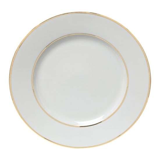 Double Gold White China Lunch Plate 9 Inch
