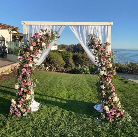 White Wooden Wedding Arch Rentals Santa Barbara